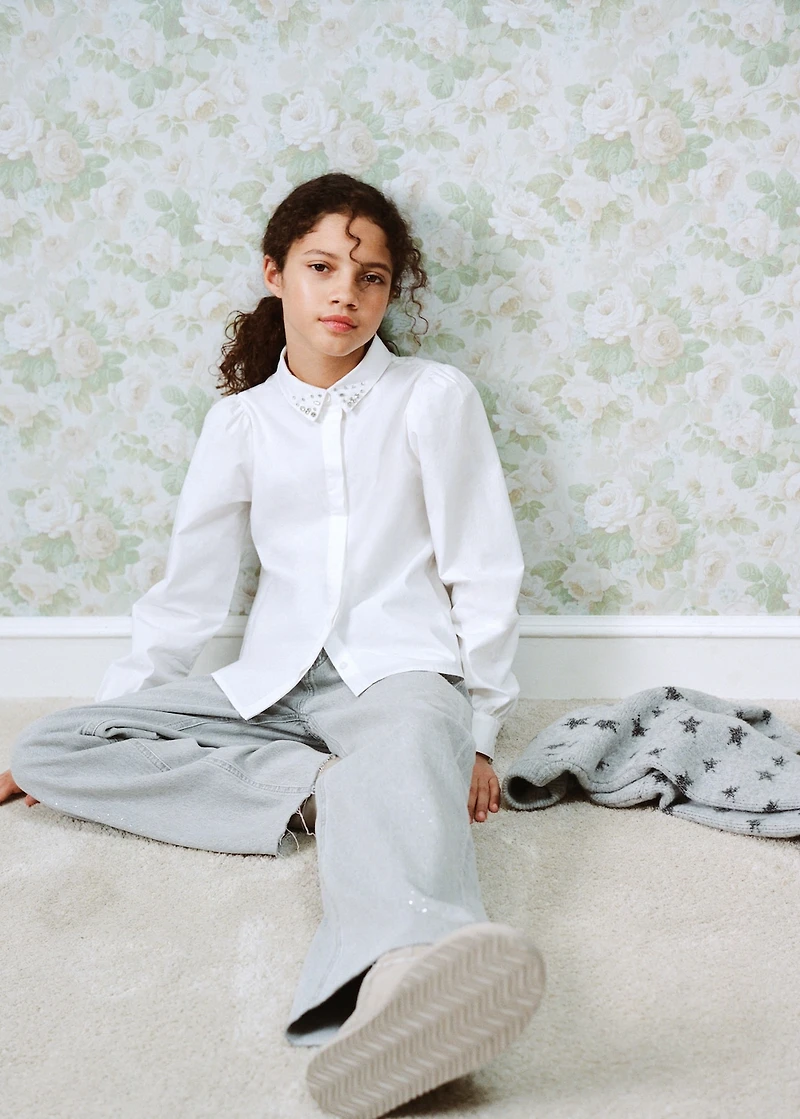 Cotton shirt with embellishments