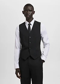 Super slim-fit stretch-fabric suit vest
