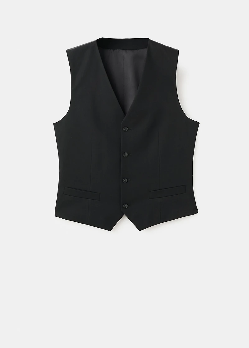 Super slim-fit stretch-fabric suit vest