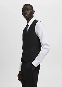 Super slim-fit stretch-fabric suit vest