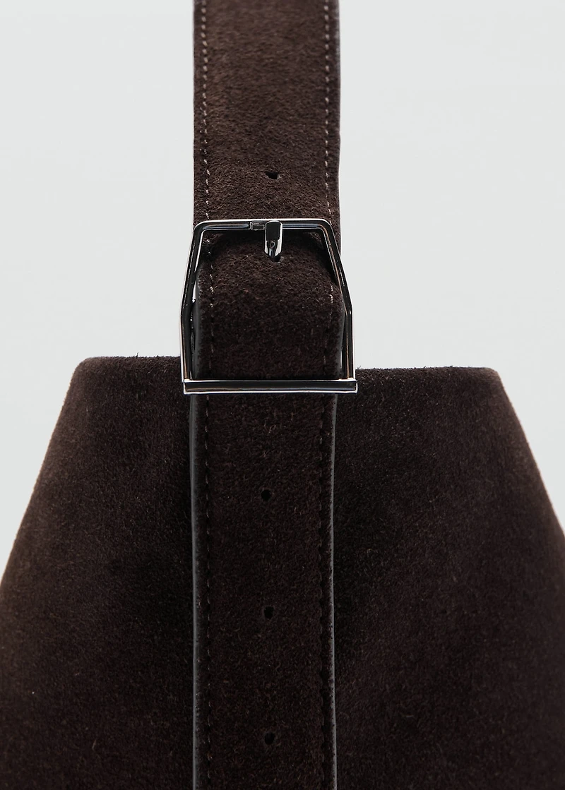 Suede shopper bag