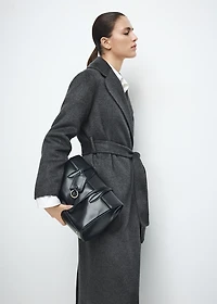 Handmade wool coat with belt