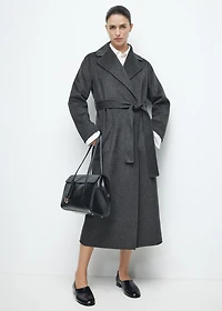 Handmade wool coat with belt