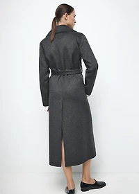 Handmade wool coat with belt