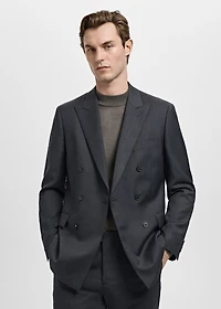 Turin 100% wool double-breasted suit jacket
