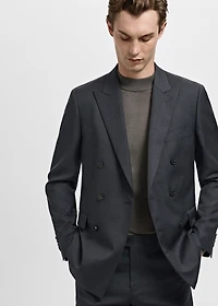 Turin 100% wool double-breasted suit jacket