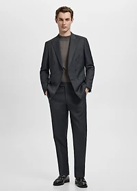 Turin 100% wool double-breasted suit jacket