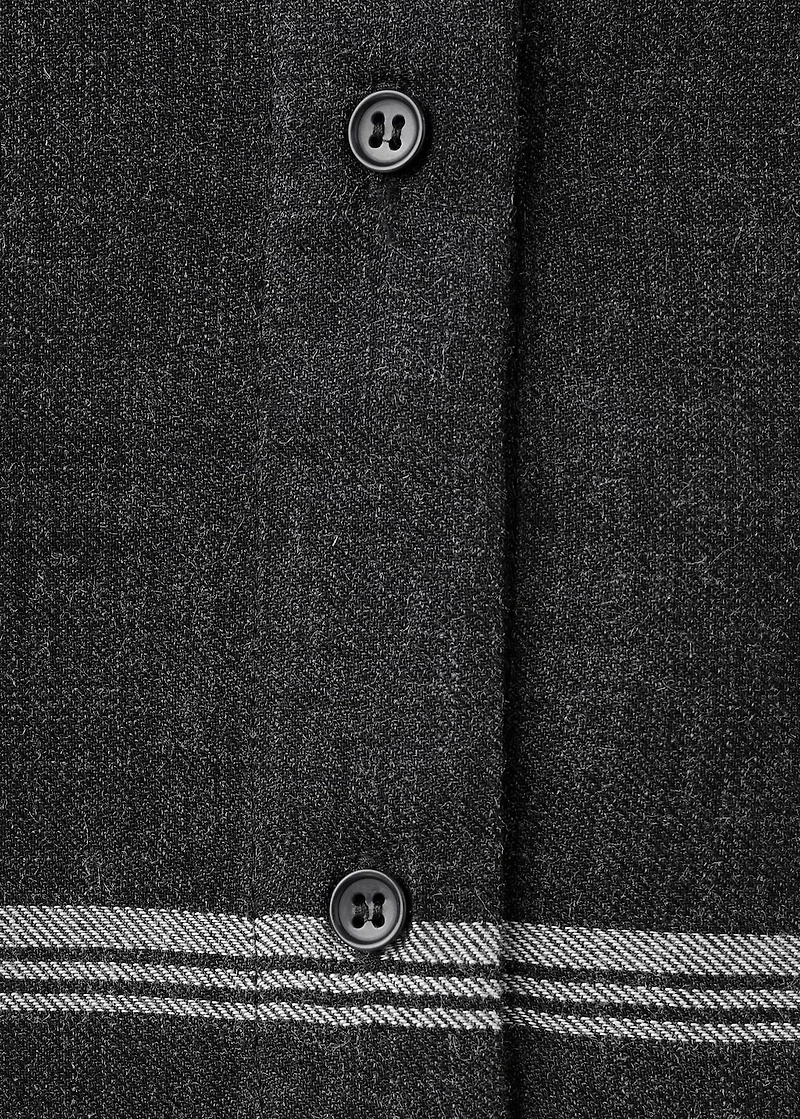 Blouse with check pattern and foulard collar