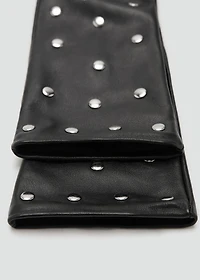 Studded leather gloves