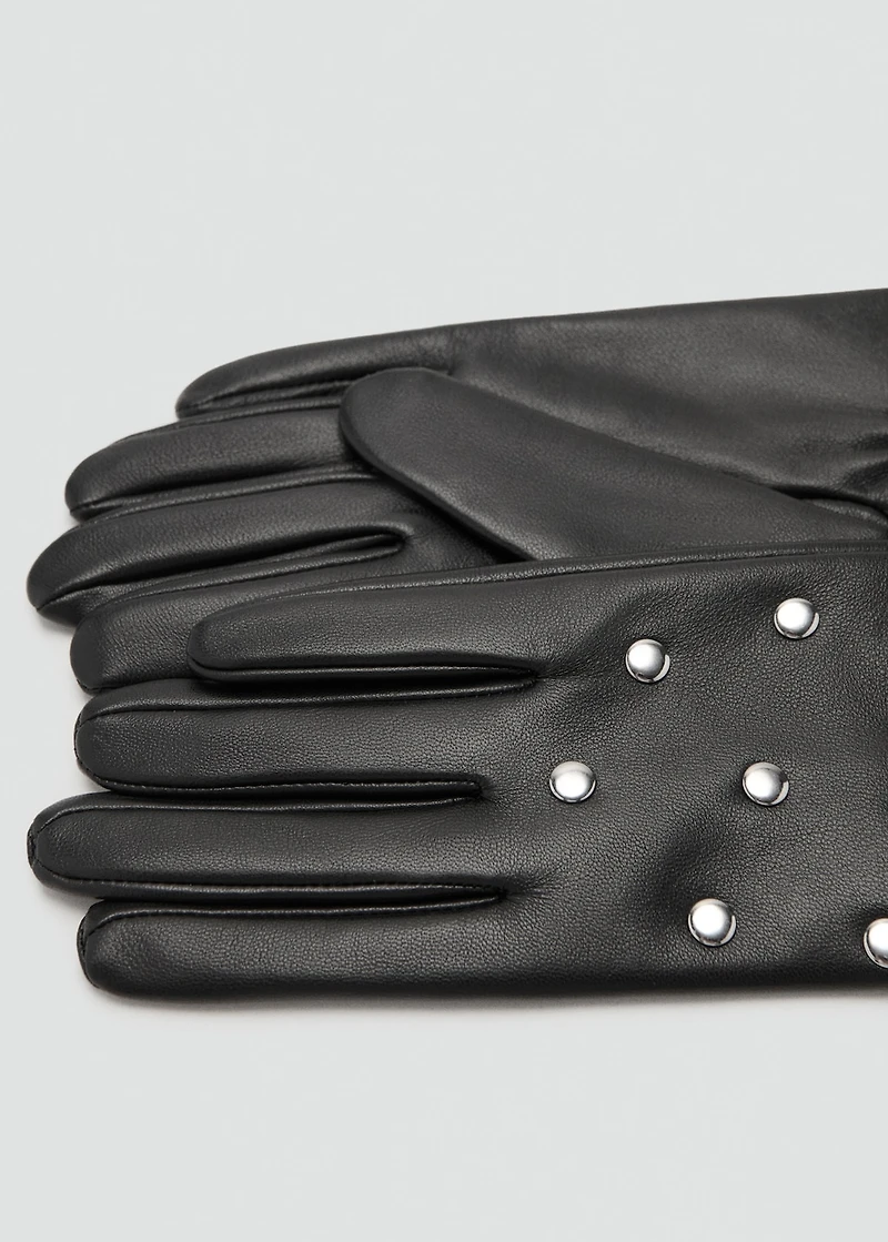 Studded leather gloves