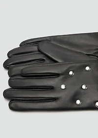 Studded leather gloves