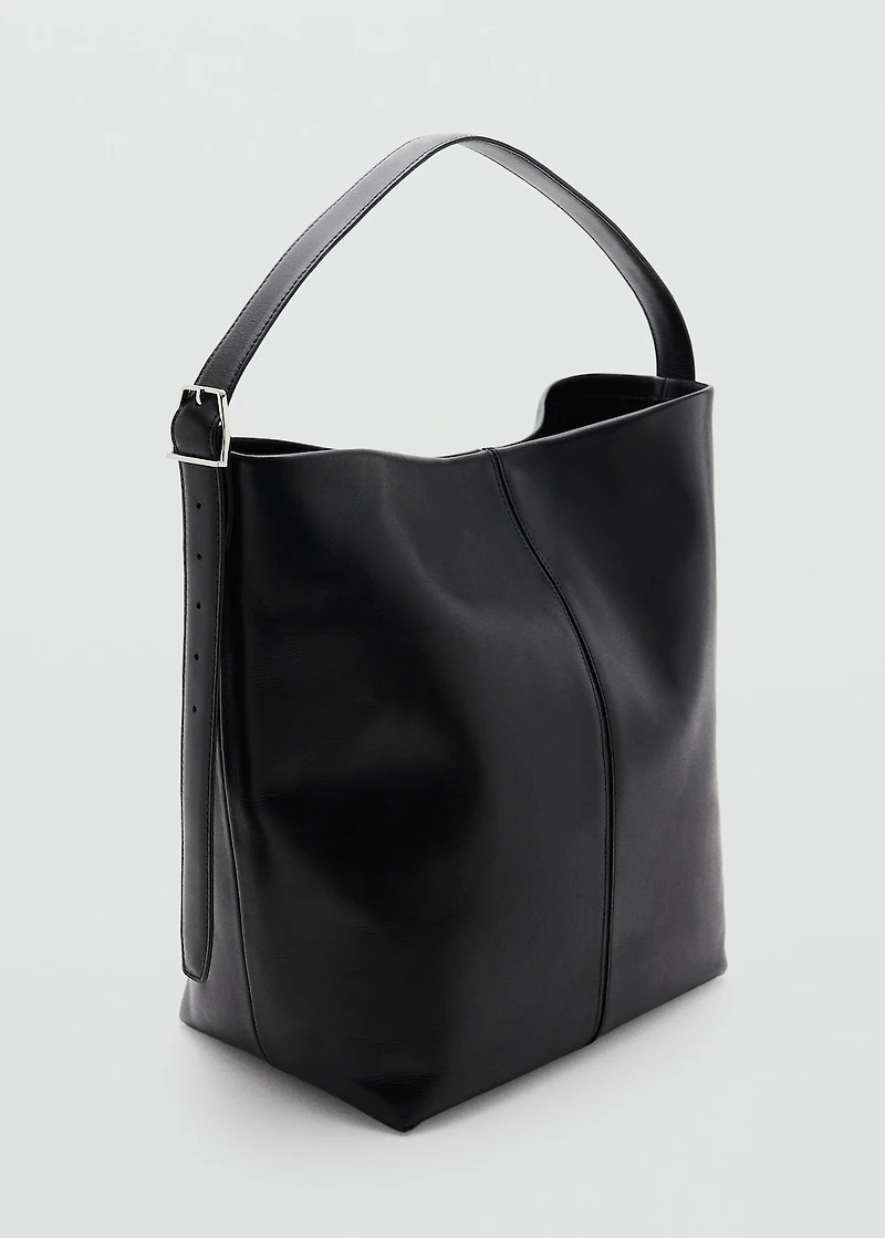 Leather bucket bag