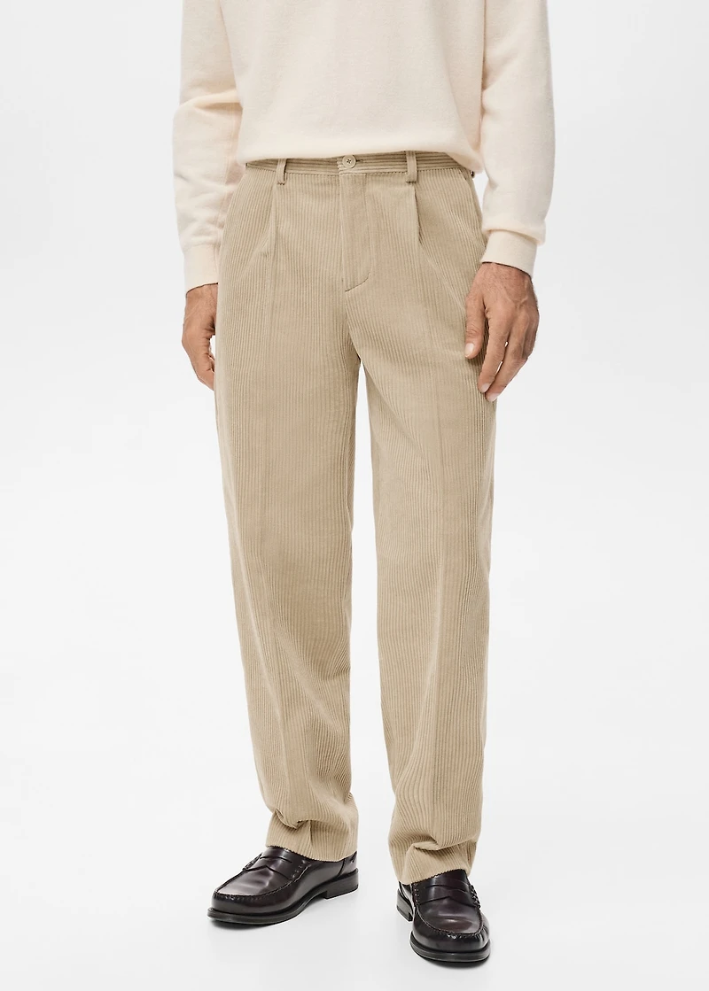 Corduroy regular-fit pants