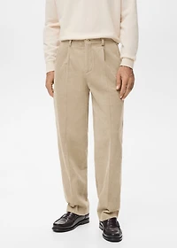 Corduroy regular-fit pants