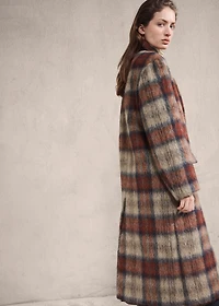 Wool-blend check coat
