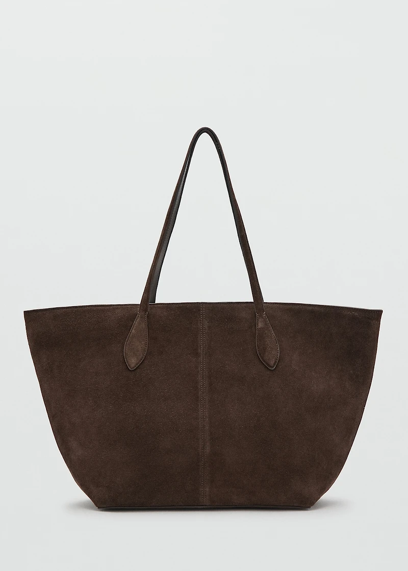 Suede shopper bag