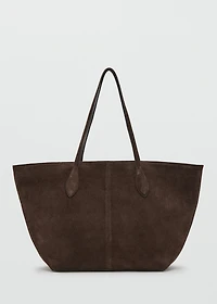 Suede shopper bag