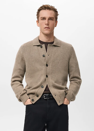 Knitted wool blend cardigan