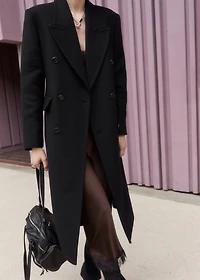 Double-breasted wool coat