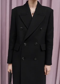 Double-breasted wool coat