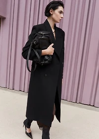 Double-breasted wool coat