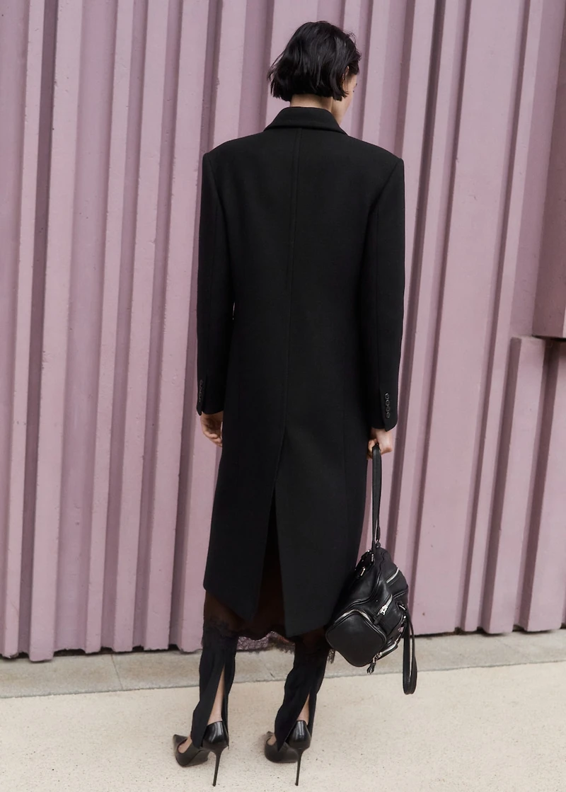 Double-breasted wool coat