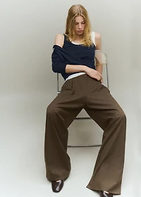 Wool-blend knitted top