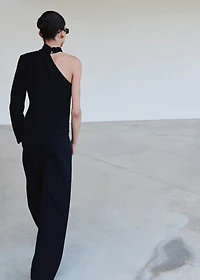 Asymmetrical blouse with metallic detail