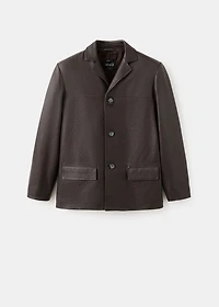 Leather blazer with buttons