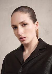 Leather blazer with buttons