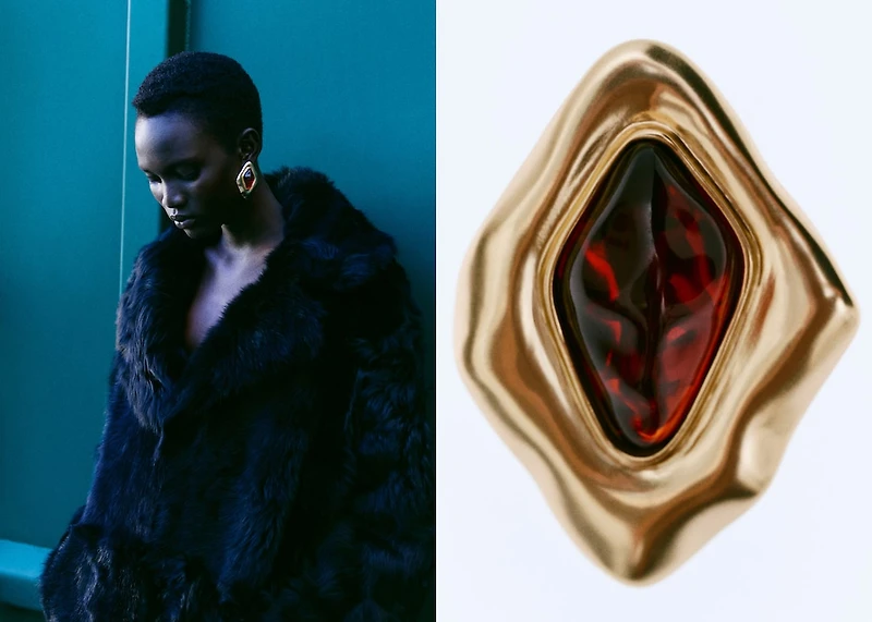 Combined irregular earrings