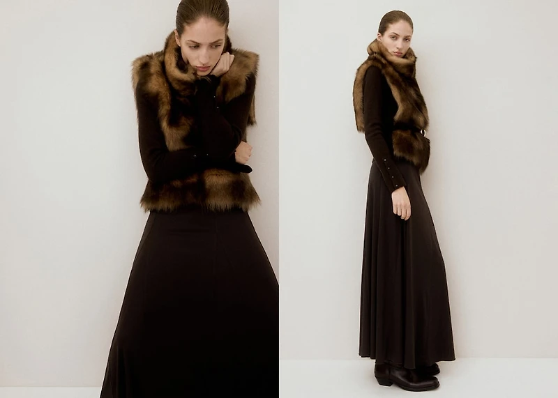 A-line skirt with godets