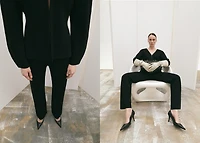 Side slit knit pants