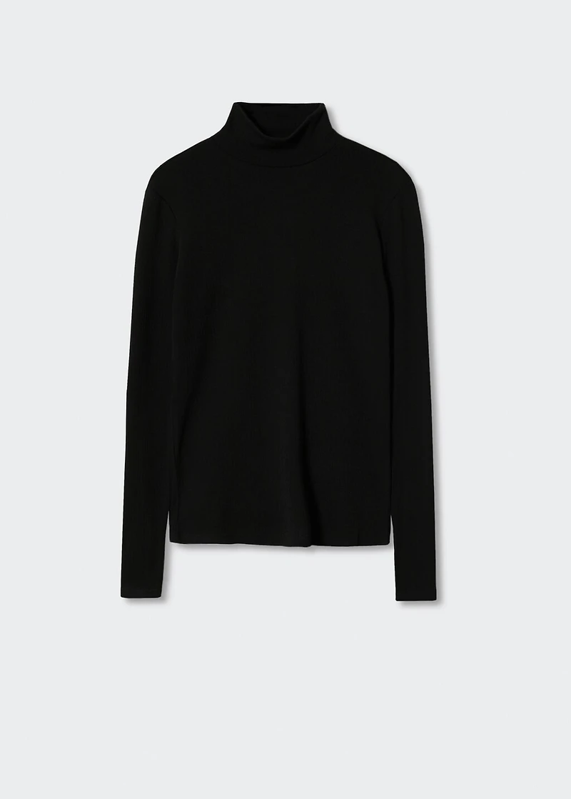 Ribbed long-sleeved t-shirt