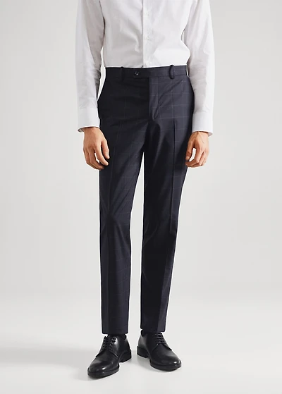 Slim fit check suit pants