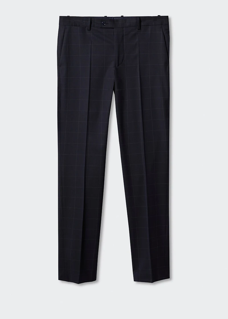 Slim fit check suit pants