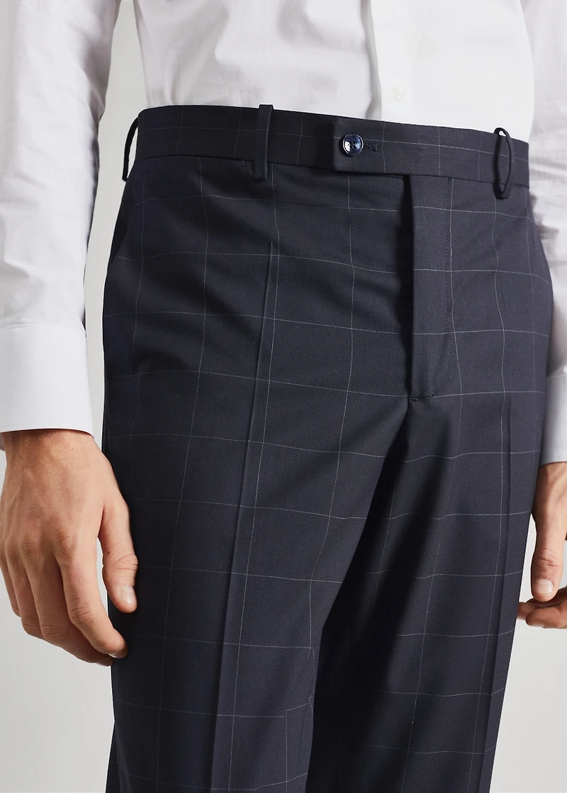 Slim fit check suit pants