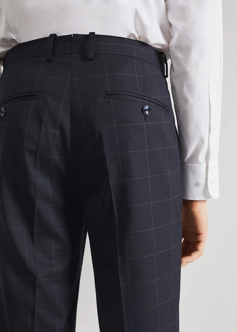 Slim fit check suit pants