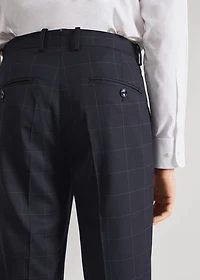 Slim fit check suit pants