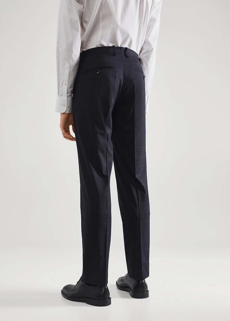 Slim fit check suit pants