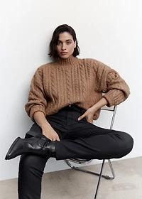 Waxed high-rise skinny jeans