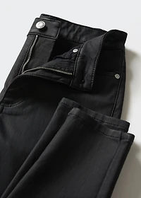 Waxed high-rise skinny jeans