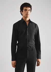 Slim fit stretch cotton suit shirt