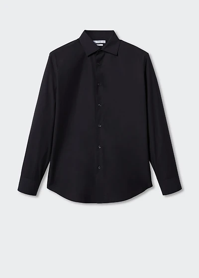 Slim fit stretch cotton suit shirt