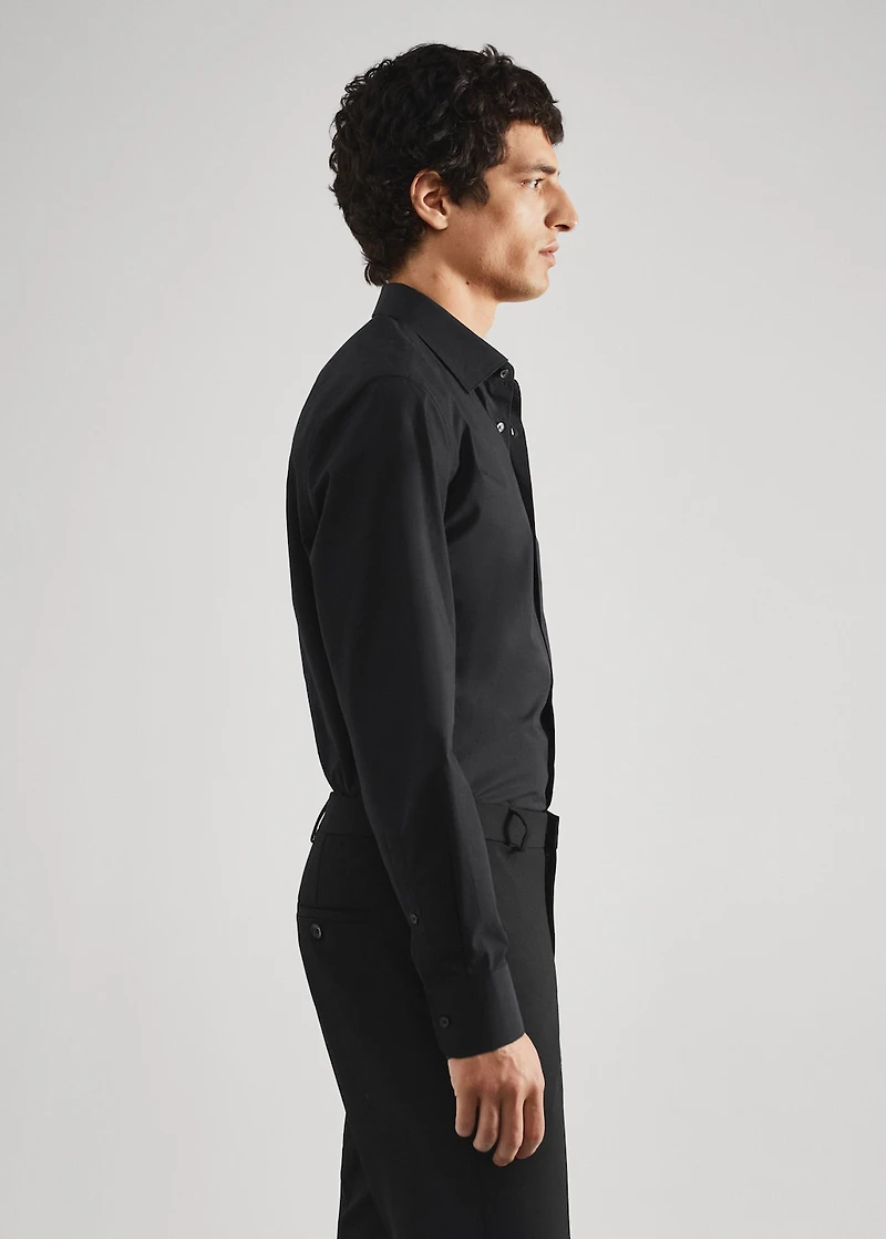 Slim fit stretch cotton suit shirt