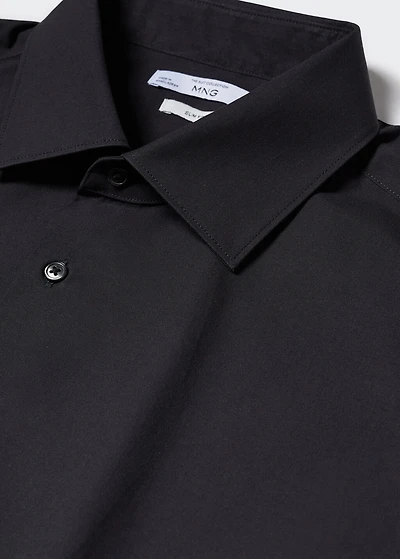 Slim fit stretch cotton suit shirt