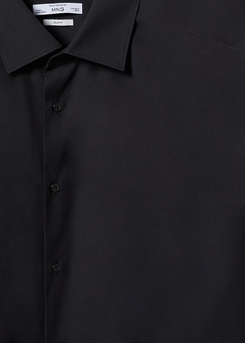 Slim fit stretch cotton suit shirt
