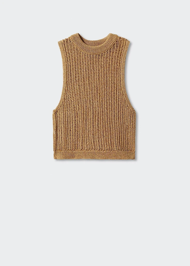 Perkins-neck knitted top