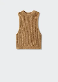 Perkins-neck knitted top