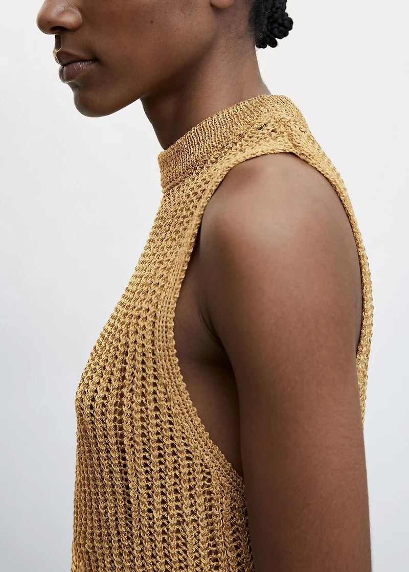Perkins-neck knitted top